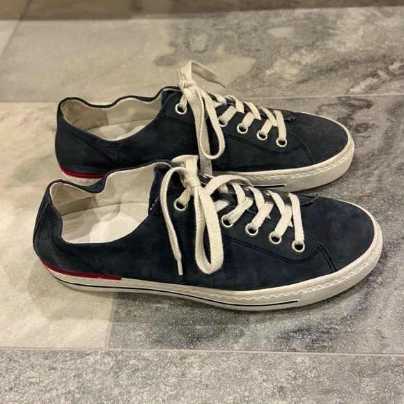 Paul Green Carly 2.0 Indigo Blue Nubuk Suede Sneakers Size 9.5 UK 7 EUC - Picture 3 of 9